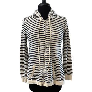 Boston Proper Sport Striped Zip Up Hoodie Sz S